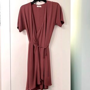 Aritzia Babaton Wallace Coral Pink Wrap Dress - S
